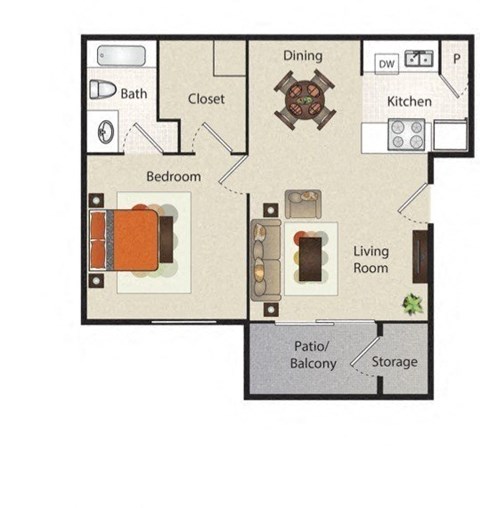 1 bed 1 bath apartment